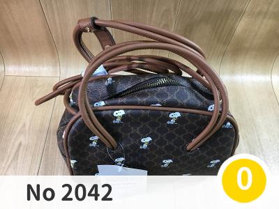 にこっと No 2042 | スヌーピーバッグ ショルダーバッグ  2way バッグ 茶色  キャラクターバッグ ファッション バッグ | 